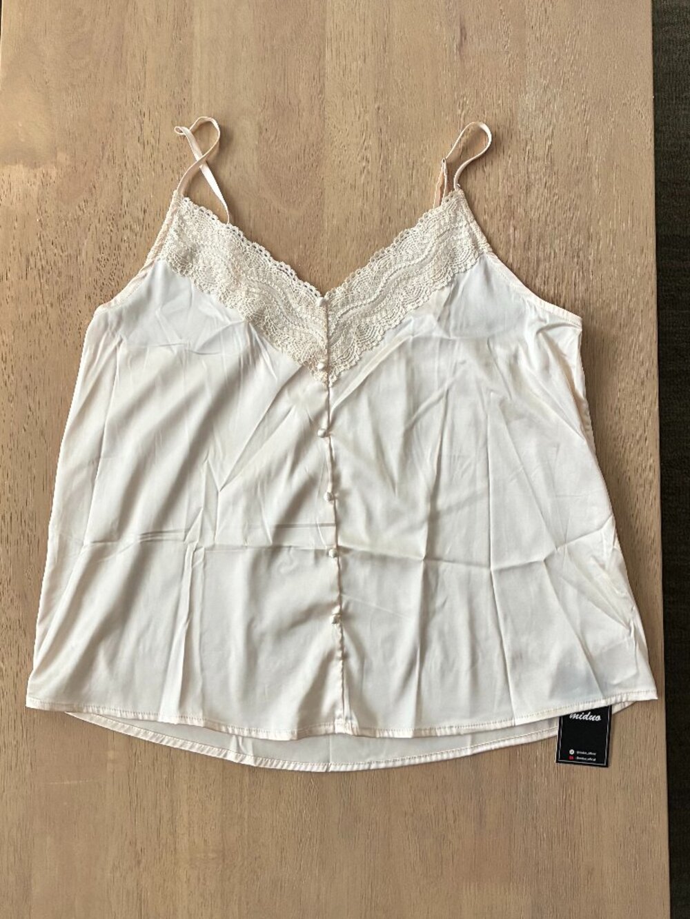 NWT Miduo Cami Lace Button Detail Ivory Sz XL